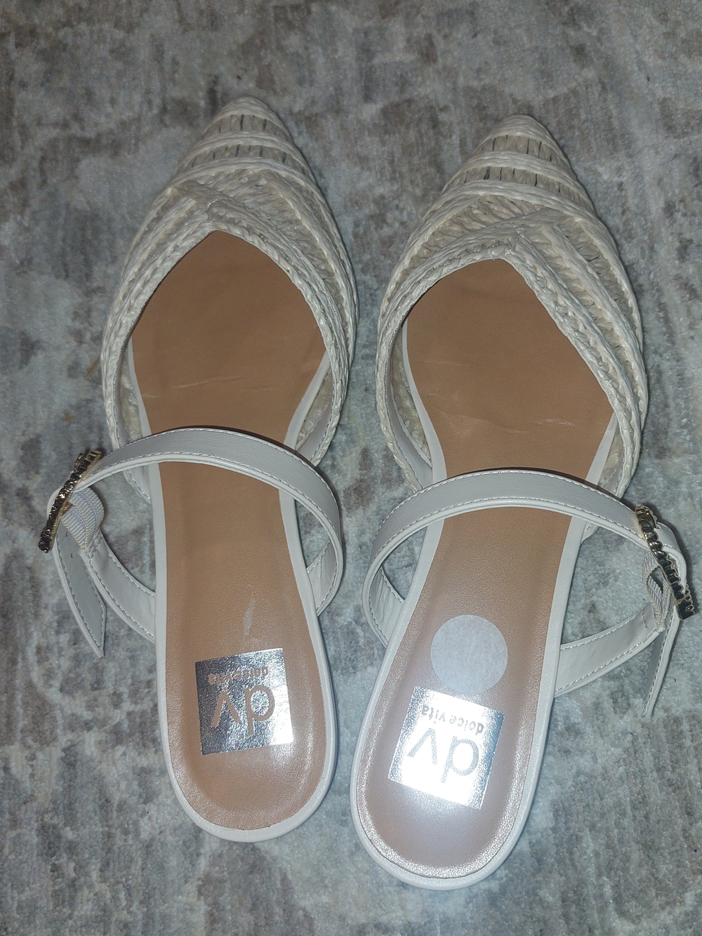 Dolce Vita Domain Raffia Flat Pointed-Toe Mules - Picture 2 of 5